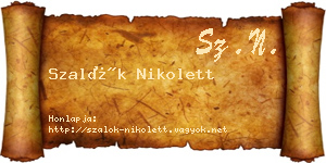 Szalók Nikolett névjegykártya
