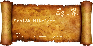 Szalók Nikolett névjegykártya