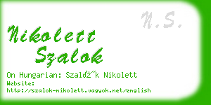 nikolett szalok business card